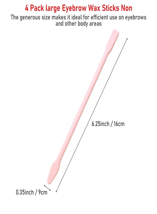CATOSUM 4 Pack large Eyebrow Wax Sticks Non, Stick Wax Spatula Silicone Eyebrow Wax Stick Waxing Applicator Reusable Hard Wax Sticks For Home Salon Body Use - Image 2